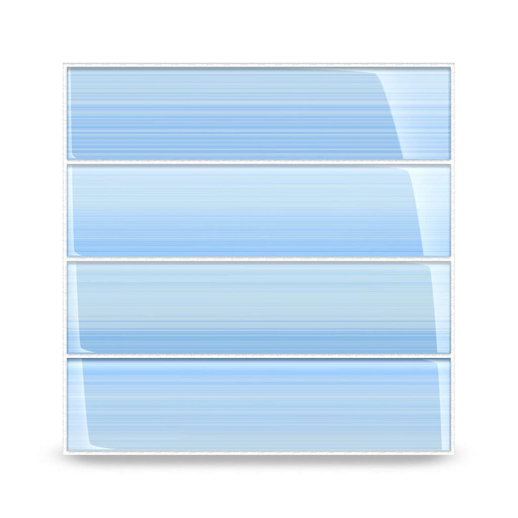 Big Blue Glass Subway Tile Backsplash or Bathroom/Showers, 3x12