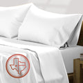 King Size Sheets Set - 600 Series Egyptian Cotton Sheets King Size (4 PC, White), 16" Deep Pocket, Soft, Cooling &