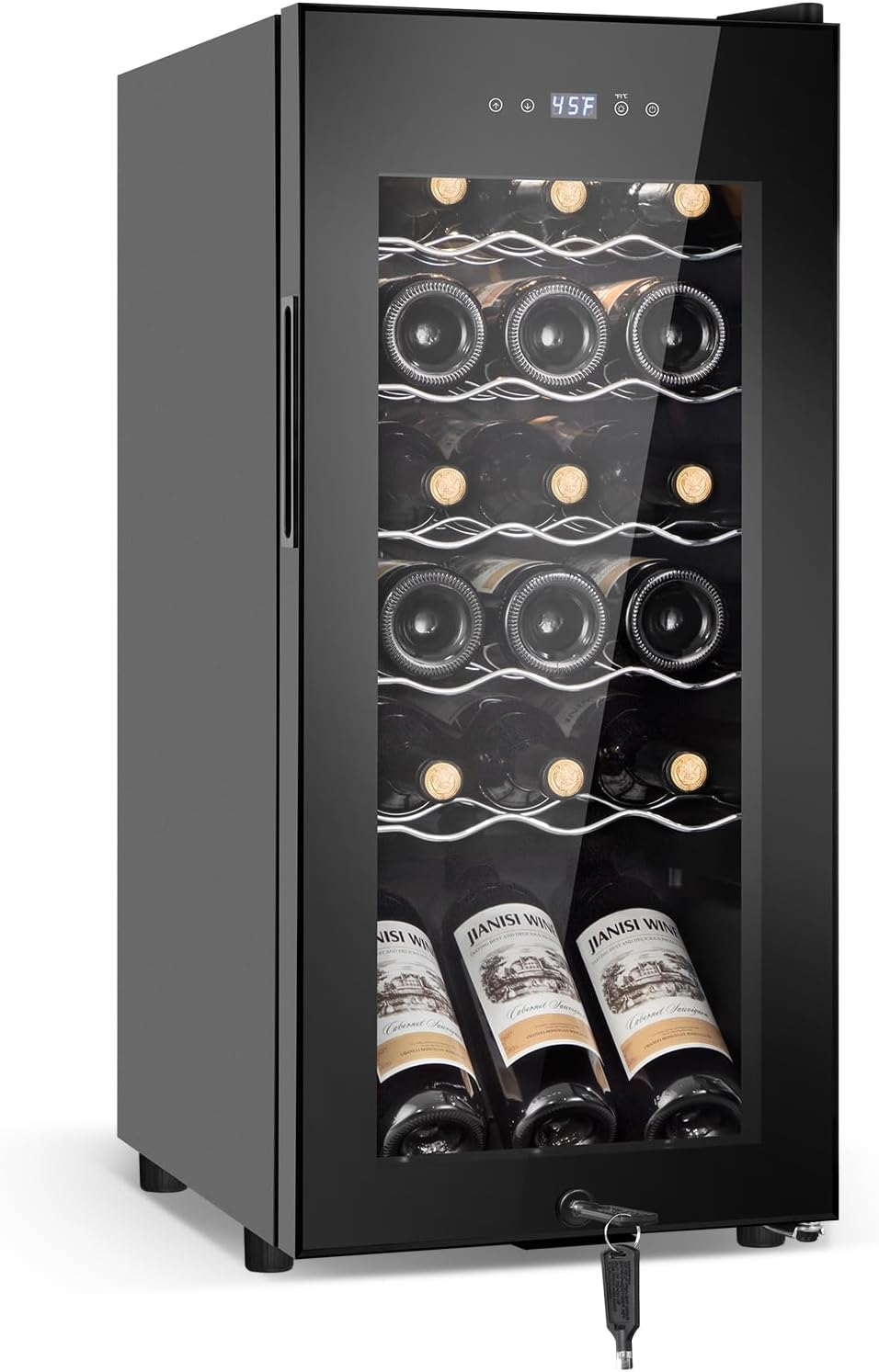 24 Inch Wine and Beverage Refrigerator, Dual Zone Wine Beverage Cooler 24" with French Door
