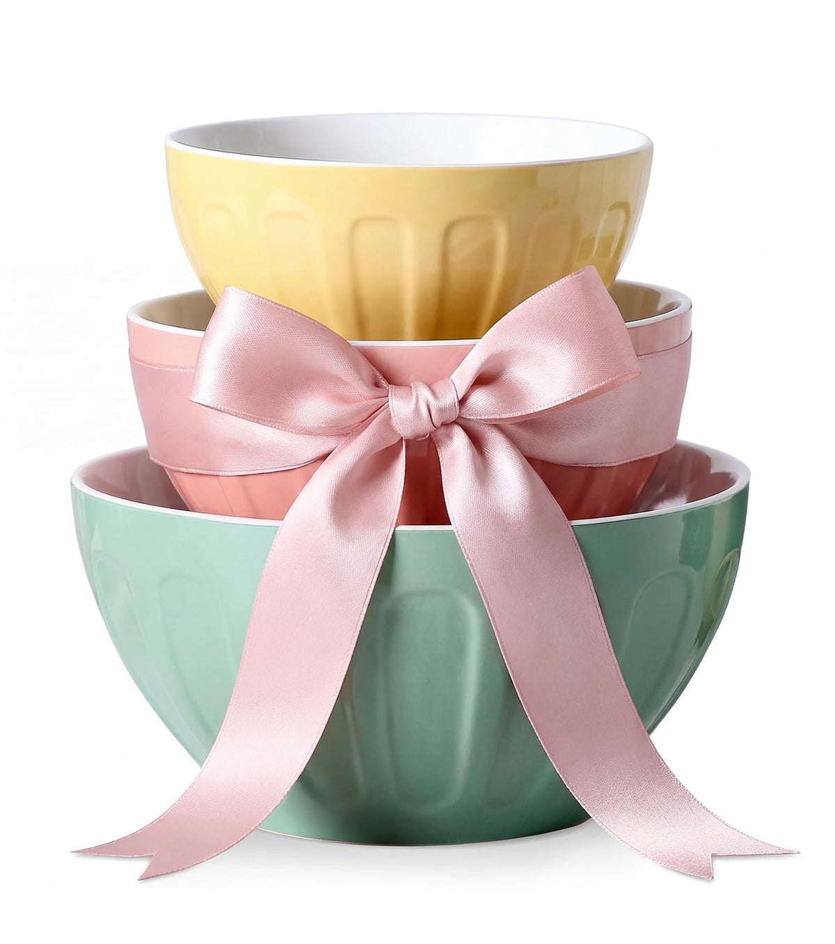 Ceramic Mixing Bowls Set of 3, Large Nesting Bowls for Serving/Baking/Prepping, Housewarming & Wedding Gift, Oven