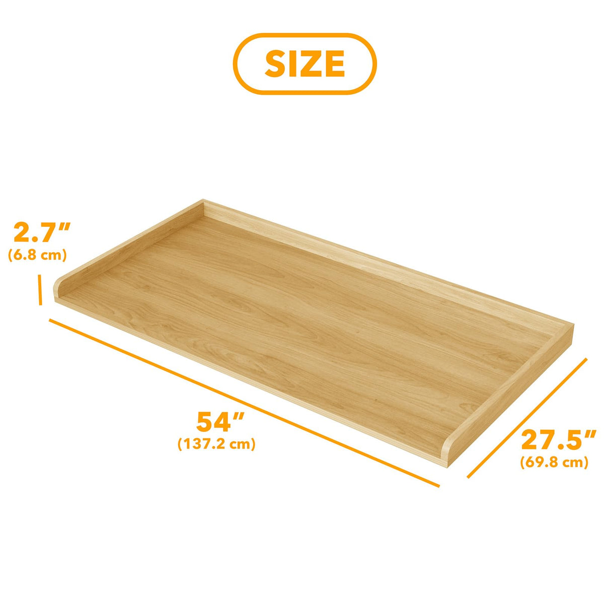 Washer Dryer Countertop, Laundry Wood Shelf Topper with Edge, 54" Width x 27.5" Depth Cover Guard Organizer for