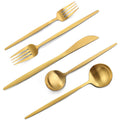 Matte Gold Silverware Set, 60-Piece Stainless Steel Flatware Set, Satin Finish tableware Cutlery Set, Service for 12
