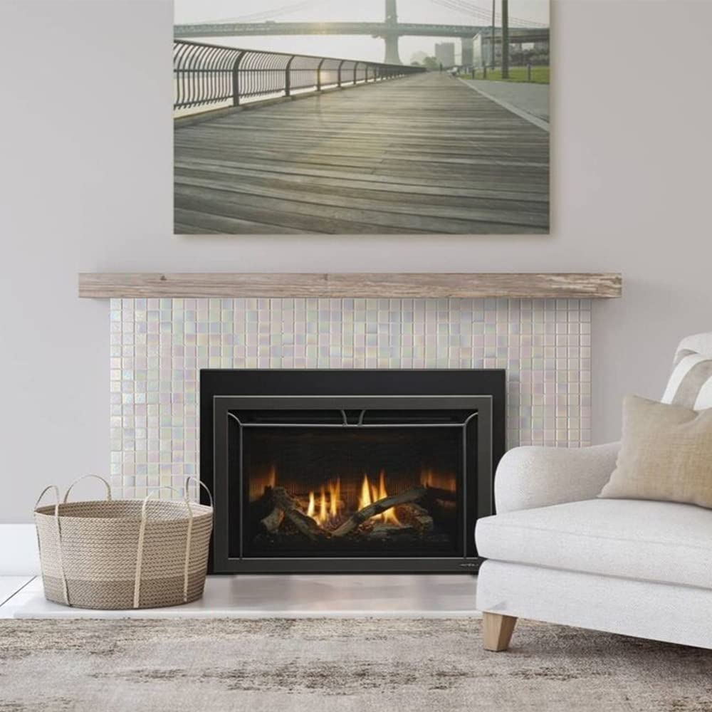 40-Sheet Rainbow Peel and Stick Backsplash , 6.6" x 6.6" White Glass Mosaic Tiles