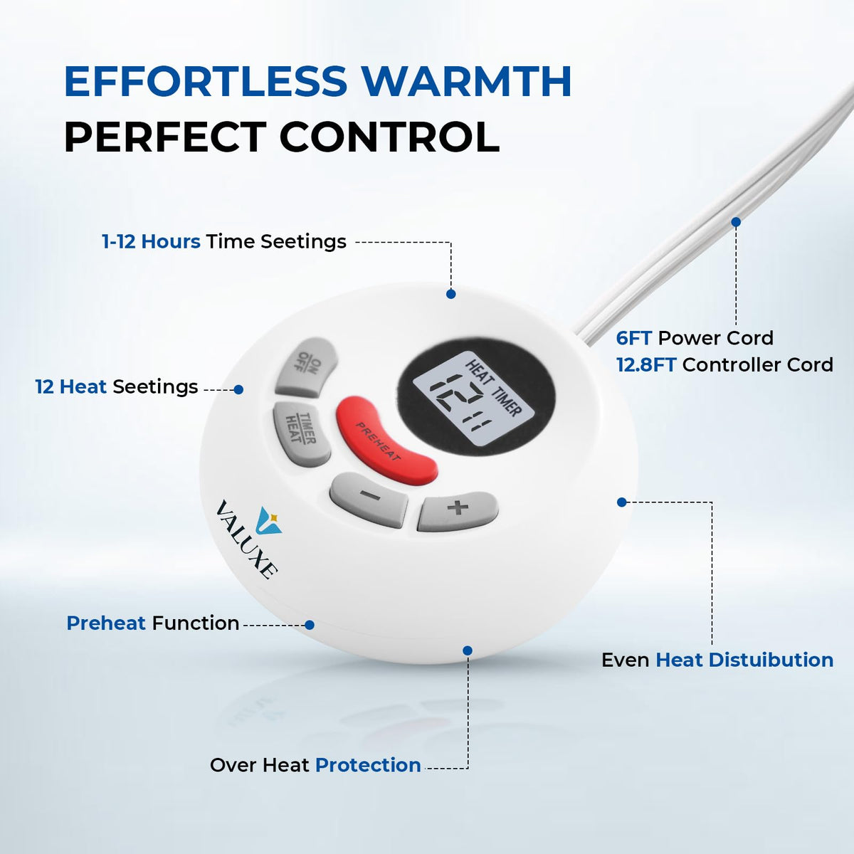 Heated Mattress Pad 12 Heat Settings Electric Bed Warmer
