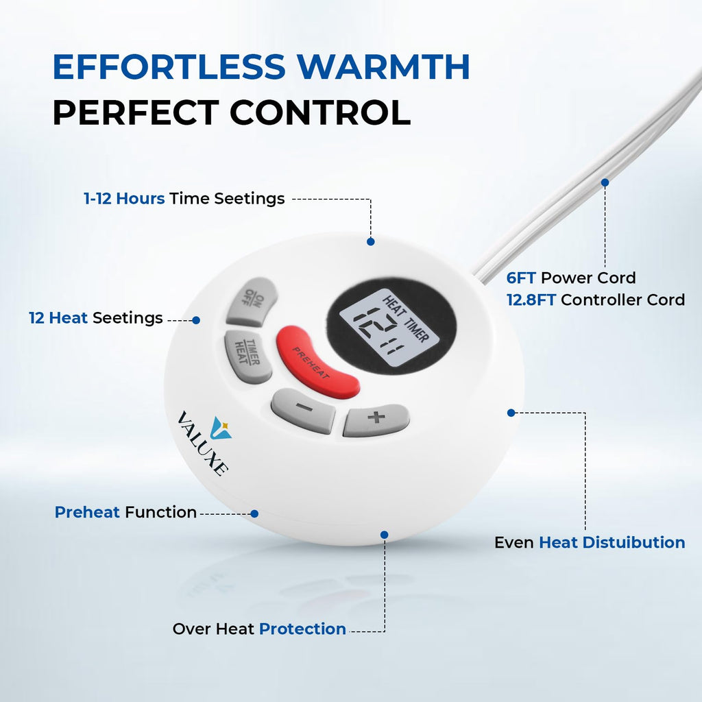 Heated Mattress Pad 12 Heat Settings Electric Bed Warmer