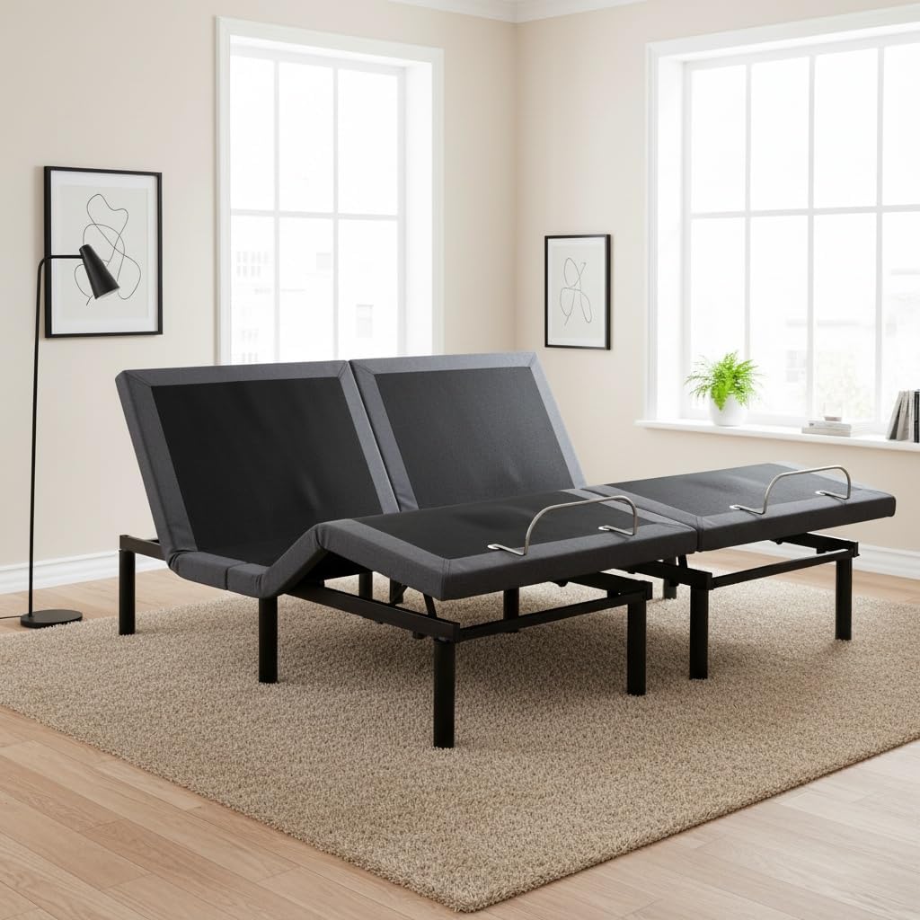 Idealbase Split King Adjustable Bed Base with Massage