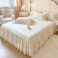 Lace Bed Sheet for Queen/King Bed - 17in. Drop, Easy Fit Ruffle Bedskirt Wrap Around Bed Skirt, Anti Wrinkle & Fade