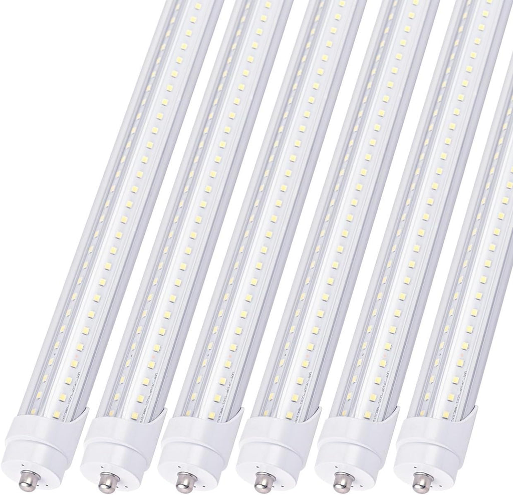 6FT T8 LED Tube Light Bulbs 40W Single pin Fa8 Cap 6000K Daylight with Ultra Bright Dual-Row LEDs,6 Foot T10