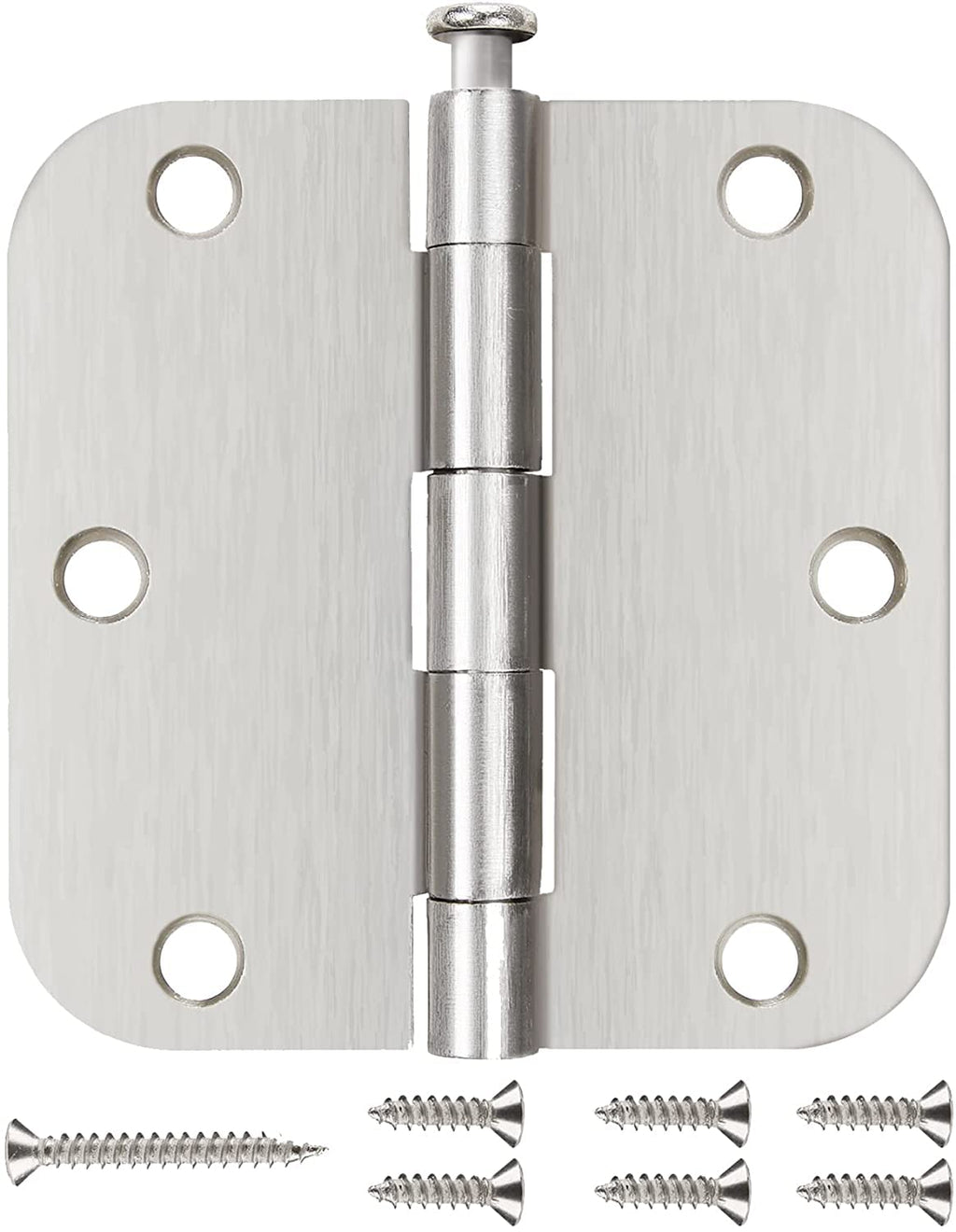 108 Pack Door Hinges Brushed Nickel 3.5 Inch with 5/8" Radius Corners