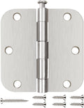 108 Pack Door Hinges Brushed Nickel 3.5 Inch with 5/8" Radius Corners