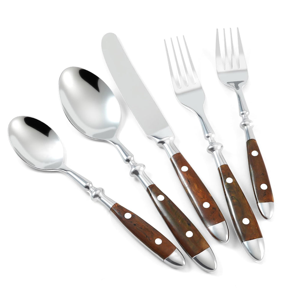 Silverware Set Brown Luxury Vintage Handle 40-Piece Service for 8
