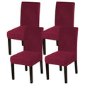 Velvet Christmas Chair Covers Set of 4, Washable Dining Chair Slipcovers Stretch Dining Room Chair Covers Seat