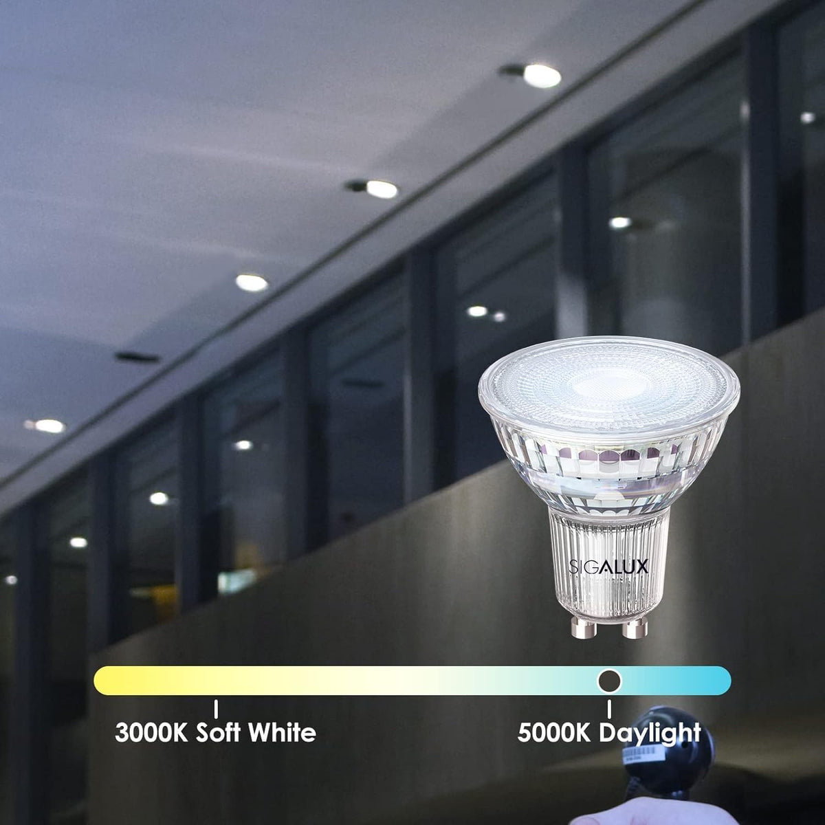 GU10 LED Light Bulbs, Dimmable 5000K Daylight White Natural Light, 4.5W 450LM, MR16 LED Bulb Equivalent 50W Halogen