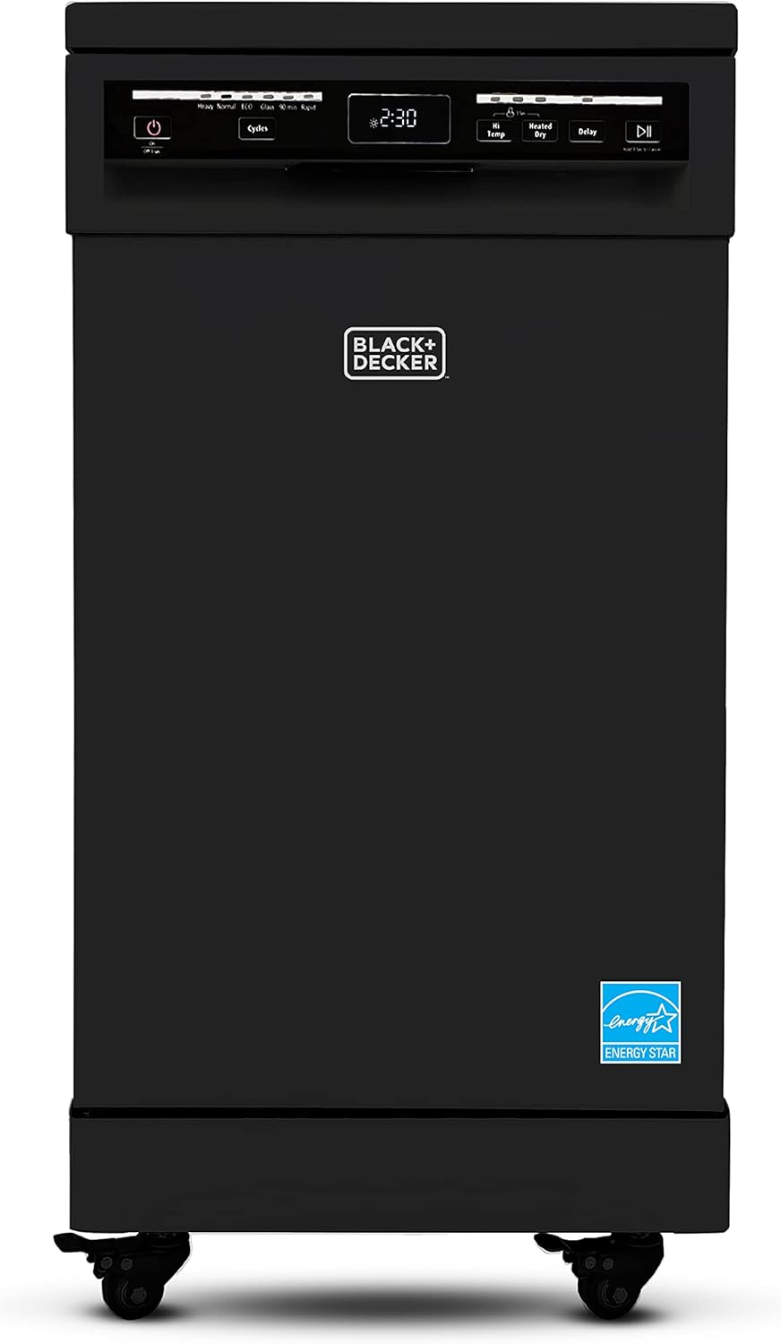 18-Inch Portable Dishwasher, 8-Place Setting Capacity, Mobile Dish Washer with 6 Wash Programs, LED Display