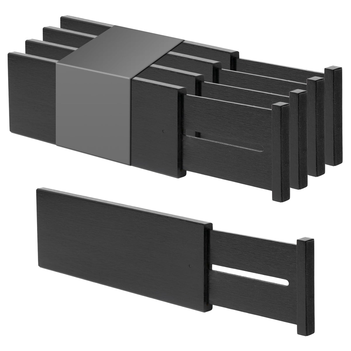 Dresser Drawer Dividers, 4" High Black Drawer Organizers Clothes