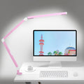 Architect Desk Lamp with Clamp, Led Desk Lamp with Dual Light Bars and Adjustable Swing Arm, Clip-on Stepless Dimming