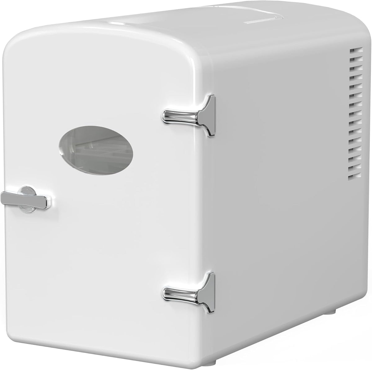 Mini Fridge, 6L/9 Can Skincare Beverage Small Refrigerator for Bedroom, Office, Dorm, Car, 100% Freon-Free Cooler and Heater Compact Refrigerators with Observation Window, White