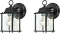 2 Packs Outdoor Wall Lantern, Black Exterior Waterproof Wall Sconce for House, Aluminum Housing Plus Glass