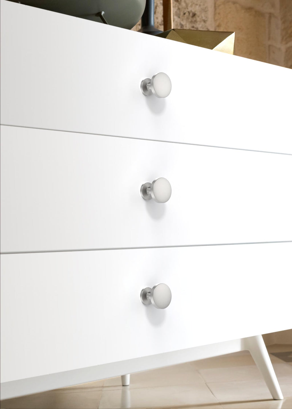 10 Pack Brushed Satin Nickel Cabinet Knobs 1-1/5 Inch(30mm) Single Hole Cabinet Pulls Round Kitchen Cabinet Knobs