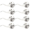 8 Pack Brushed Nickel Half Dummy Door Levers Keyless Left Handed Interior Door Handles Wave Dummy Lever Door Handle