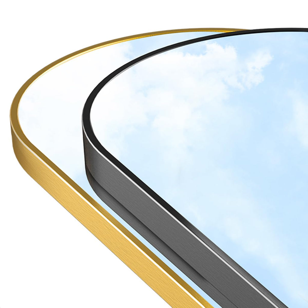 Oversized Arched Mirror, 71"28", Aluminum Frame - Gold, FreeStanding or Wall Mounted
