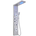 Nickel and Chrome 6 in 1 Shower Panel Tower System Rainfall Shower Panel