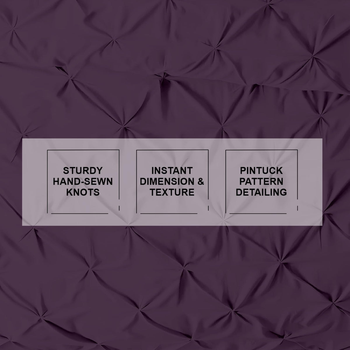3 Pc Pinch Pleated - Pintuck Duvet Cover Set - 100% Egyptian Cotton - 1000 Thread Count Luxury Comforter