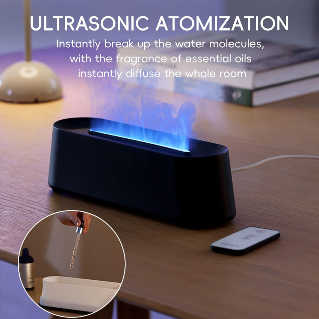 Essential Oil Diffuser, Fireplace Flame Fire Oil Diffuser, 250ml Cool Mist Aromatherapy Humidifier, Scent Diffuser