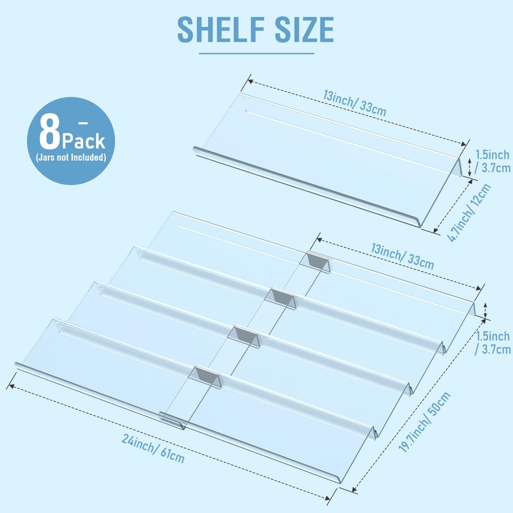 Spice Drawer Organizer 4 Tier, Acrylic Seasoning Organizer Rack, Large
