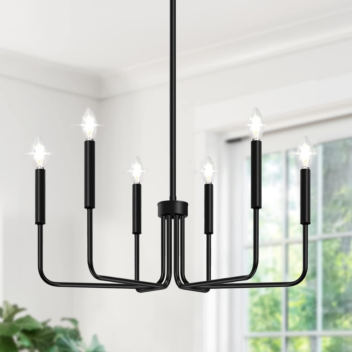 6-Light Black Farmhouse Chandelier