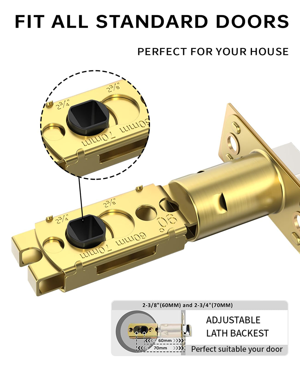 6 Pack Champagne Bronze Privacy Interior Door Handles