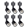 H Type Track Lighting Head to E26 Medium Screw Base Adapter Light Direction Adjustable Pack of 6 (Black)