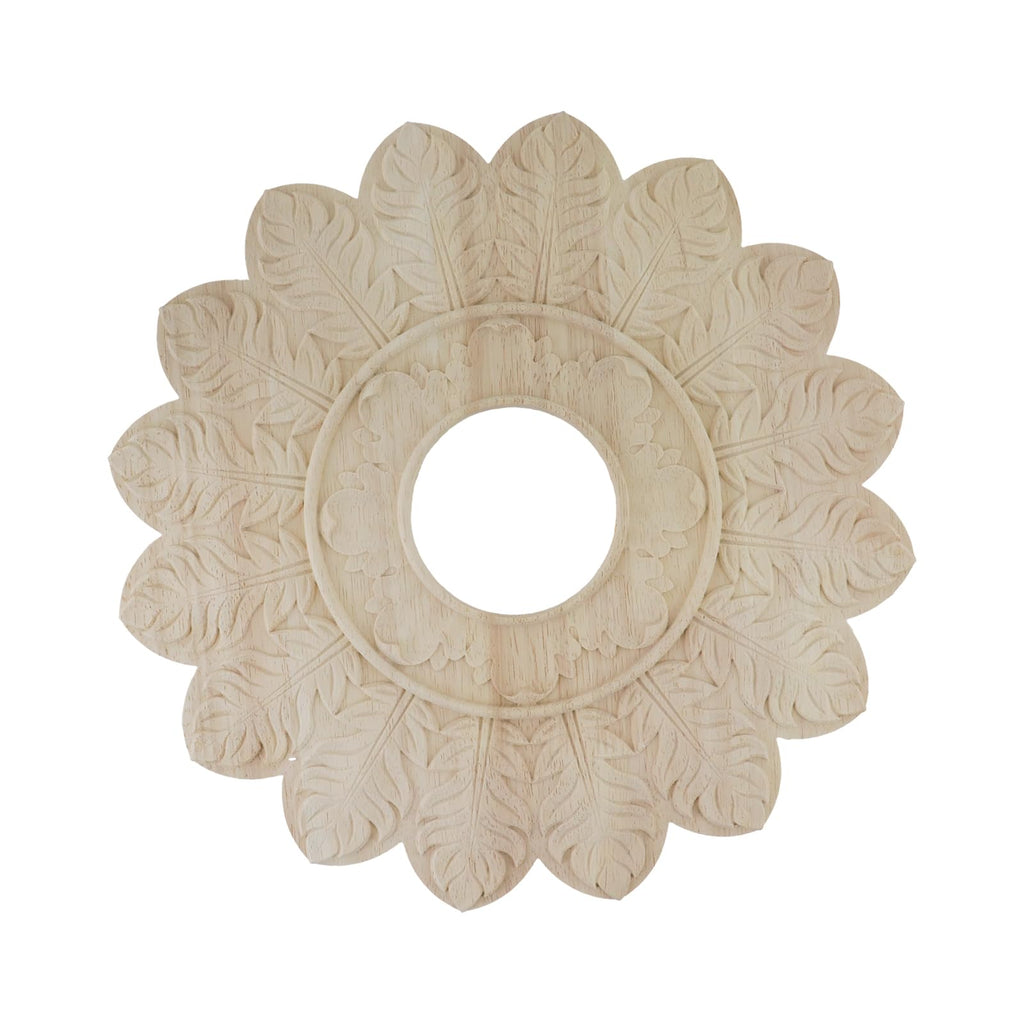 Wood Ceiling Medallion 3.15" ID,Natural Unfinished,12.6"OD x 0.55"T