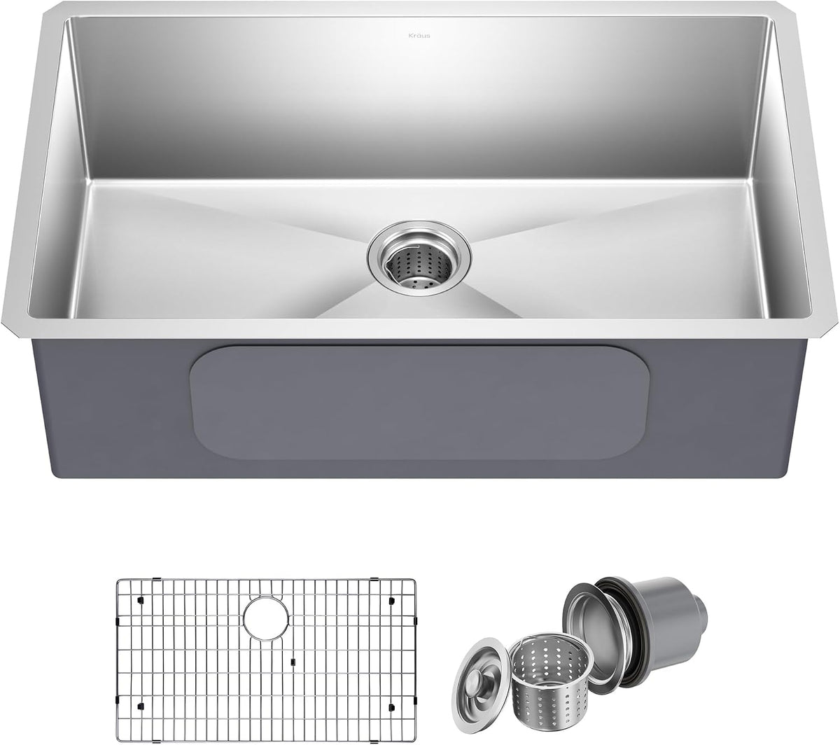 Stainless Steel 32 in 16 Gauge Undermount Sink KHU100-32 | 16-gauge TRU16 steel construction, rounded corners for