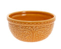 Ceramic Bowl Fall Autumn Thanksgiving Embossed Leaf Serving Dish, Small/2 Cups, Saffron Yellow