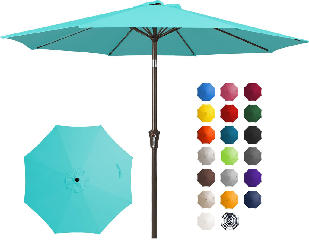 10FT Outdoor Patio Umbrella, Market Umbrella, Turquoise