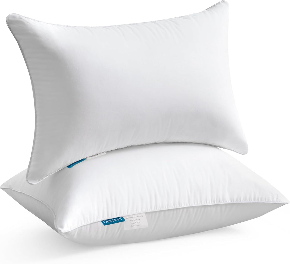 12x20 Lumbar Throw Pillow Inserts 2 Pack, 100% Cotton Breathable Cover Plump Rectangle Square Cushion Inserts White - Set of 2