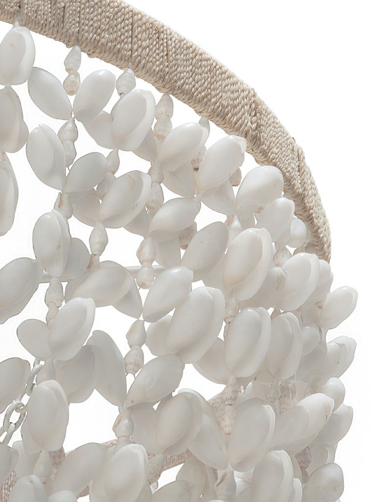 Inspired Nelson Style Inverted Pendant Lamp, Bubble Seashell, White