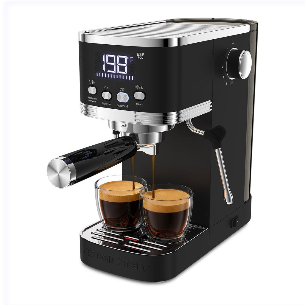 Compact Espresso Machine 20 Bar, with 3 Adjustable Temp