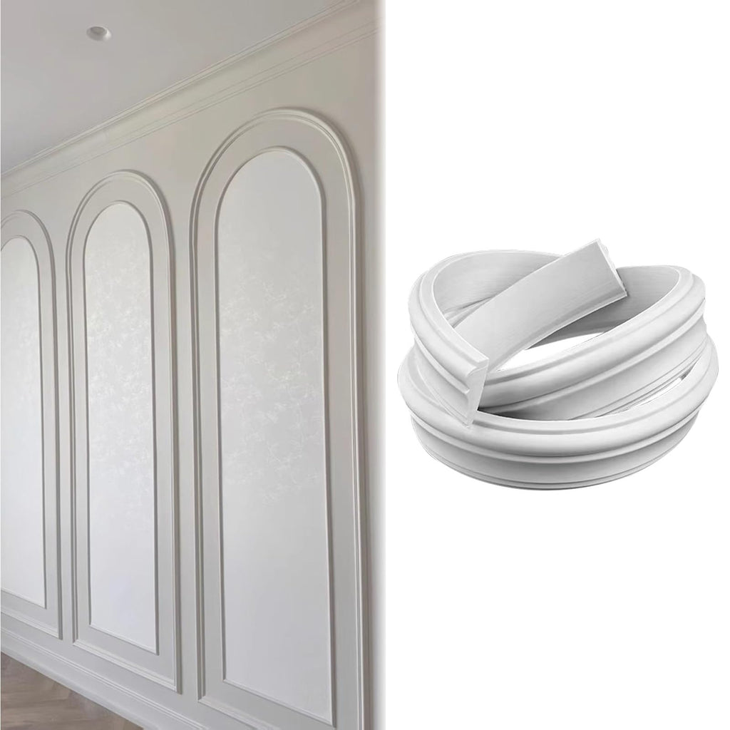 Curved Wall Decorative Molding Trim, PVC Arch Molding Kit for Doorway Drywall, DIY Cuttble Archway Mold Decor for