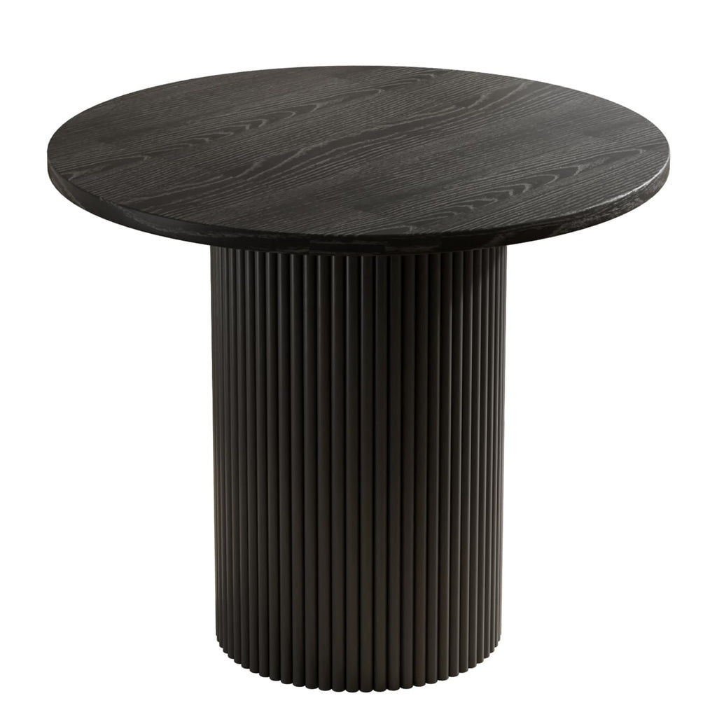 Inspired Saarinen Style 34.3" Round Wood Dining Table Fluted Kitchen Table Circle Dining Tables Modern Pedestal Tables Circular for 2-4