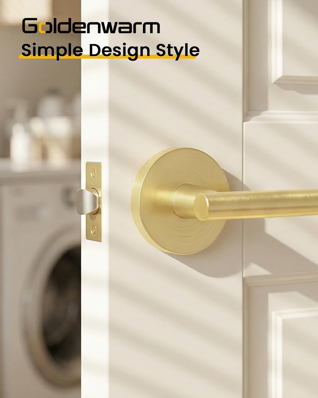 Gold Door Handle Interior, Passage Door Levers for Closet 4 Pack