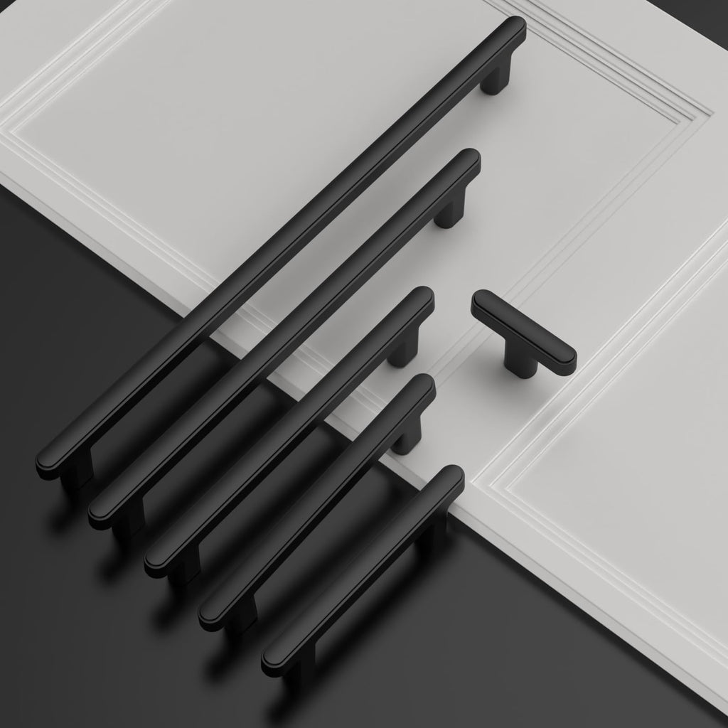 20 Pack Matte Black Cabinet Pulls Heavy-Duty Solid Kitchen Cabinet Handles Black Drawer Hardware s Cabinets