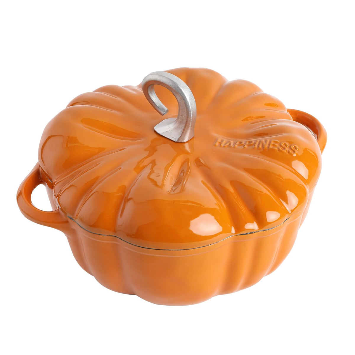 Pumpkin Dutch Oven Pot with Lid, Non-stick Enamel Cast Iron Dutch Oven, 3.5QT Pumpkin Cocotte with Cast Iron Knob