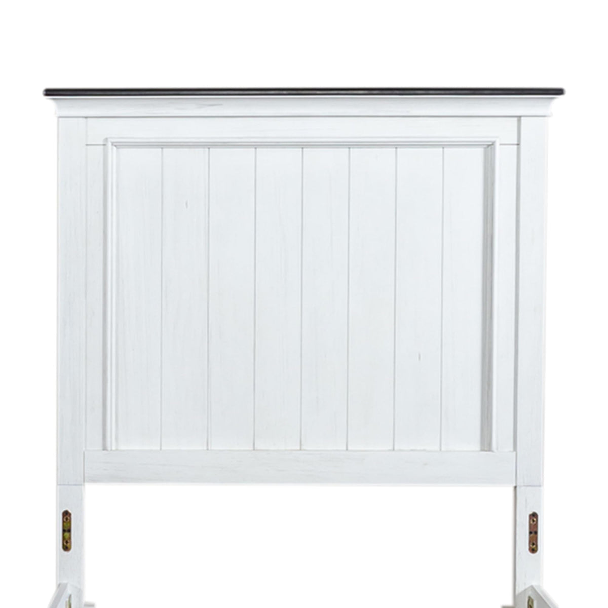 Allyson Park Panel Bed Cottage - Wirebrushed White w/Charcoal Tops