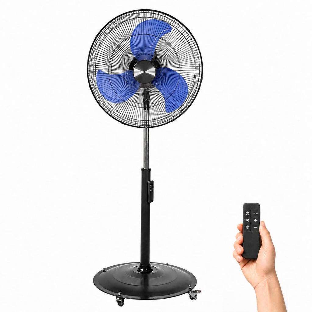 20 Inch DC Motor Pedestal Fan, Energy Efficient & Quiet 5100 CFM High Velocity Oscillating Standing Fan with Casters