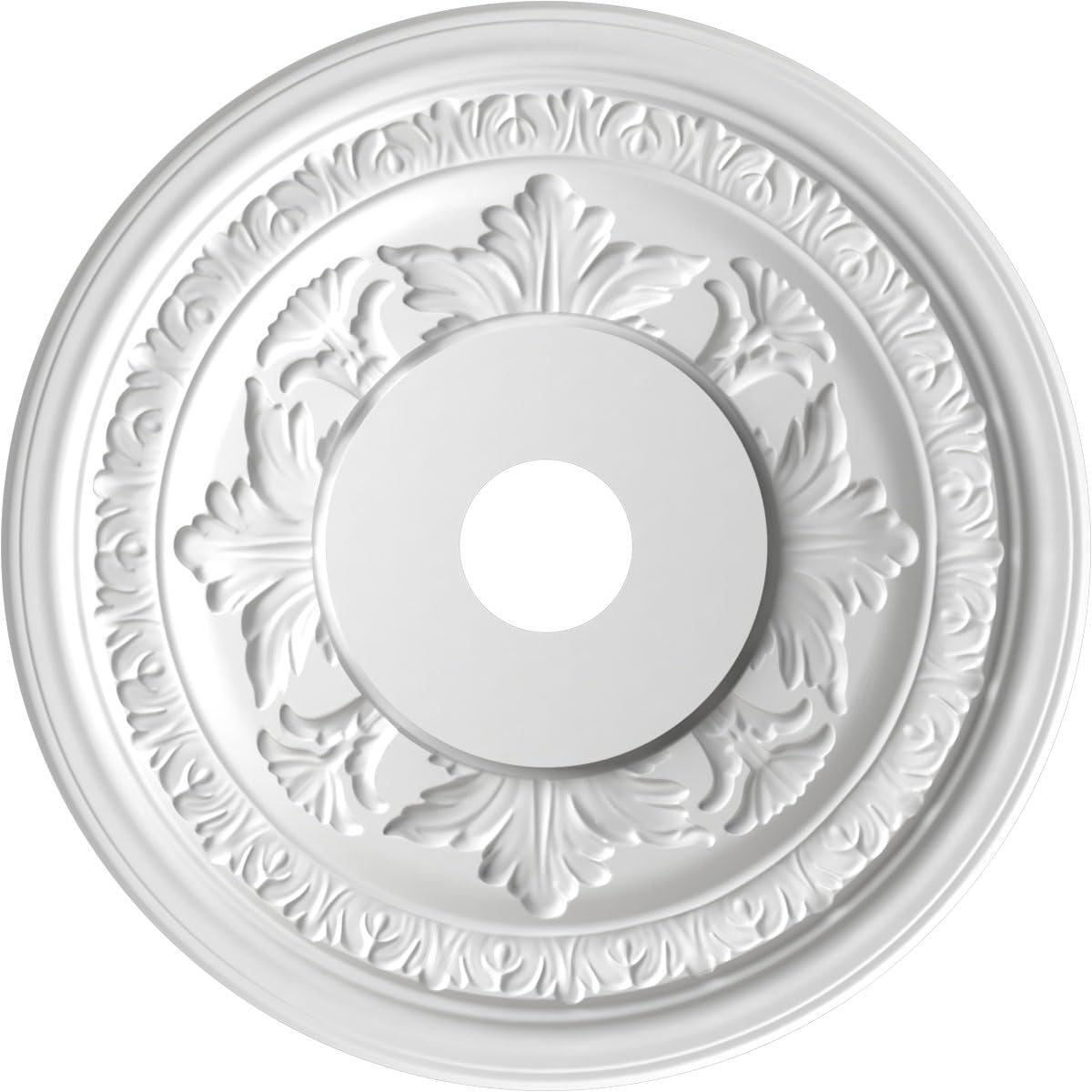 Baltimore Thermoformed PVC Ceiling Medallion (Fits Canopies up to 7 3/4"), 22"OD x 3 1/2"ID x 1"P, Bright