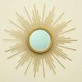Sunburst Mirror, 24" Boho Mirror, Gold Sun Decorative Mirrors for Wall Decor, Small Mid Century Modern Small Living