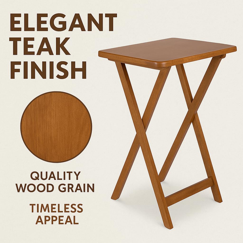 Folding TV Tray Set of 5 - Durable Small Folding Tables, X-Frame Design, Convenient Snack Tray Tables, Easy Assembly