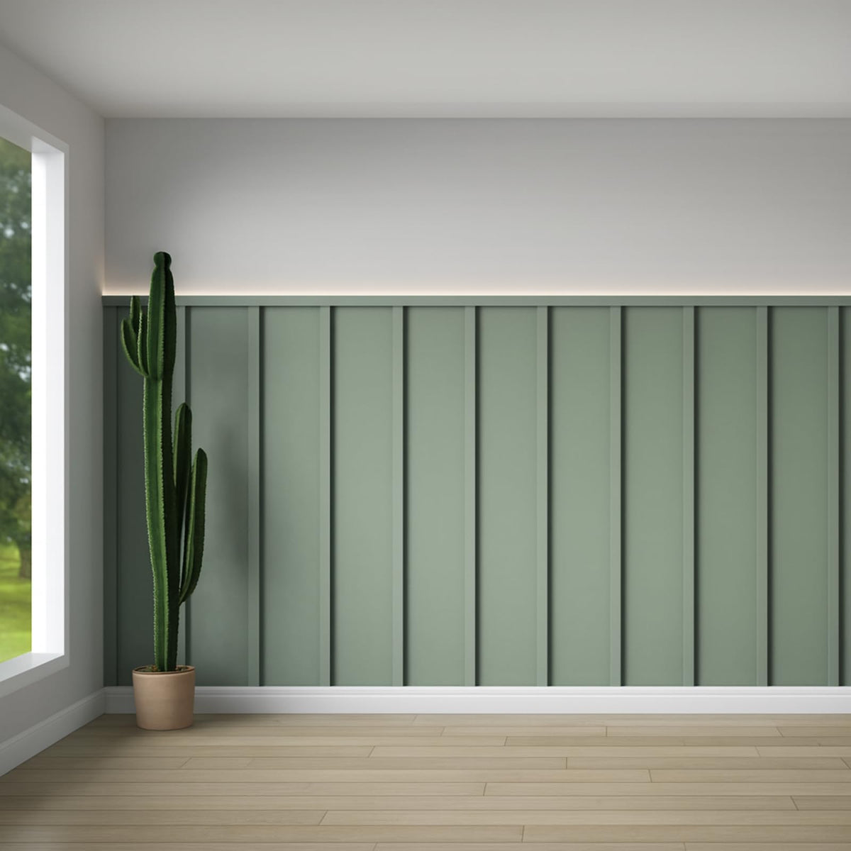 1 Set MDF Premade Board and Batten Wainscoting Kit 157 x 63inch